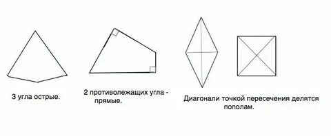 Четырехугольник 3 угла острые