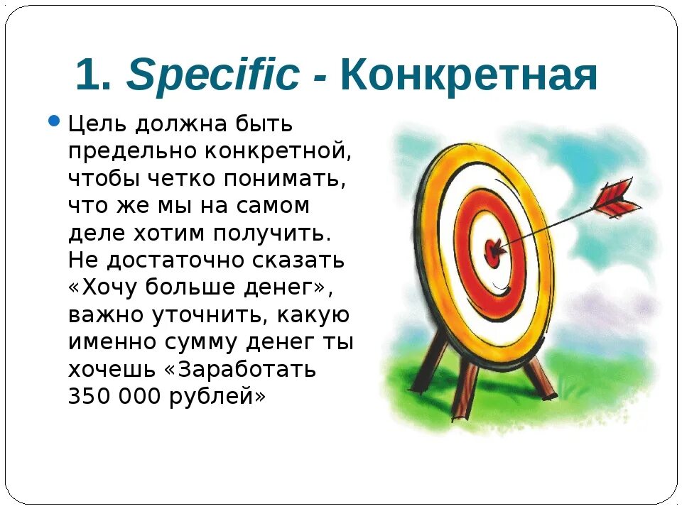 Быть конкретным в каждом вопросе. Конкретная цель. Постановка целей. Ставим цели правильно. Как поставить цель.