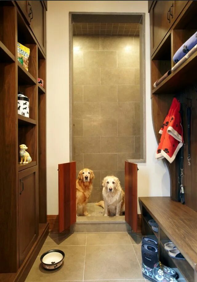 Прихожая с местом для собаки. Комната для собаки в квартире. Собака в интерьере. Интерьер комнаты для собаки. Pets room