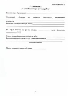 Заключение на квалификационную пробную работу