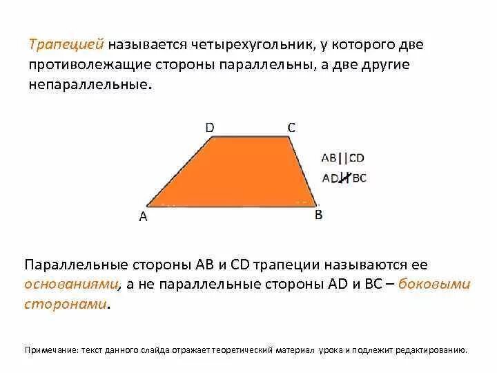 У трапеции только две стороны параллельны. У трапеции только две стороны параллельны
