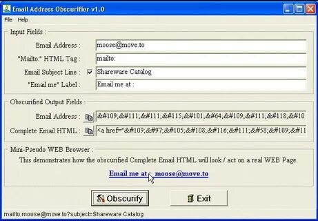 Specify email address