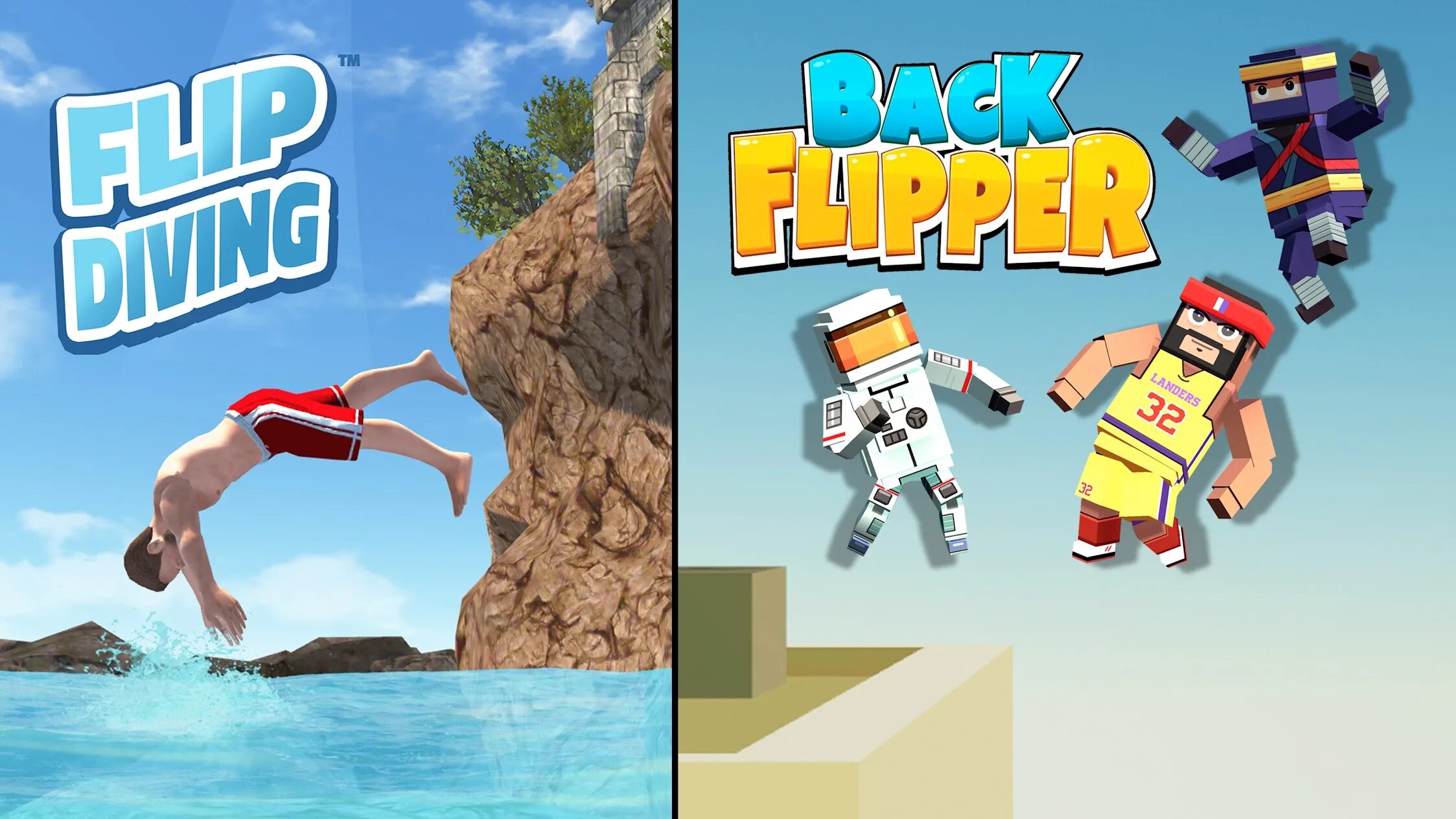 Flip running. Flip diving.