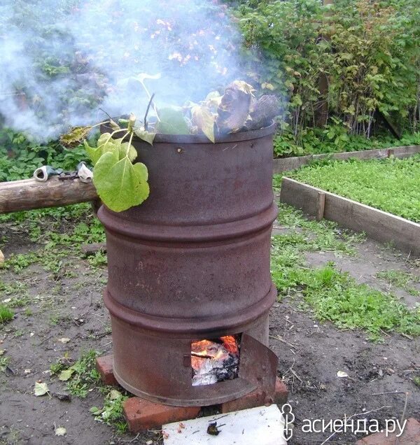 Можно жечь в бочке на участке. Бочка металлическая для сжигания.