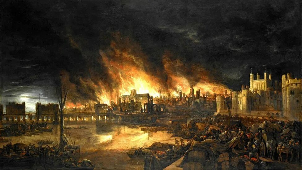Великий лондонский пожар 1666 года. 1666 год пожар в лондоне. Великий лондонский пожар 1666 года. The great fire of london was. ), англия.