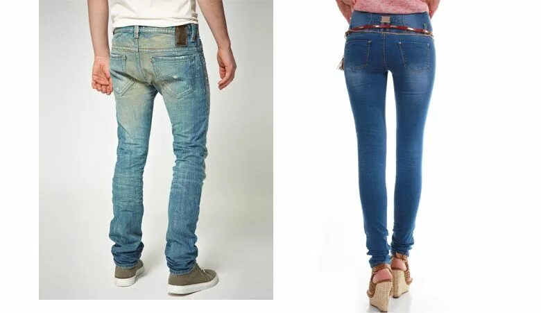 Джинсы мужские и женские. Отличие мужских джинс от женских. Разница женские и мужские джинсы. Мужские и женские джинсы отличия.