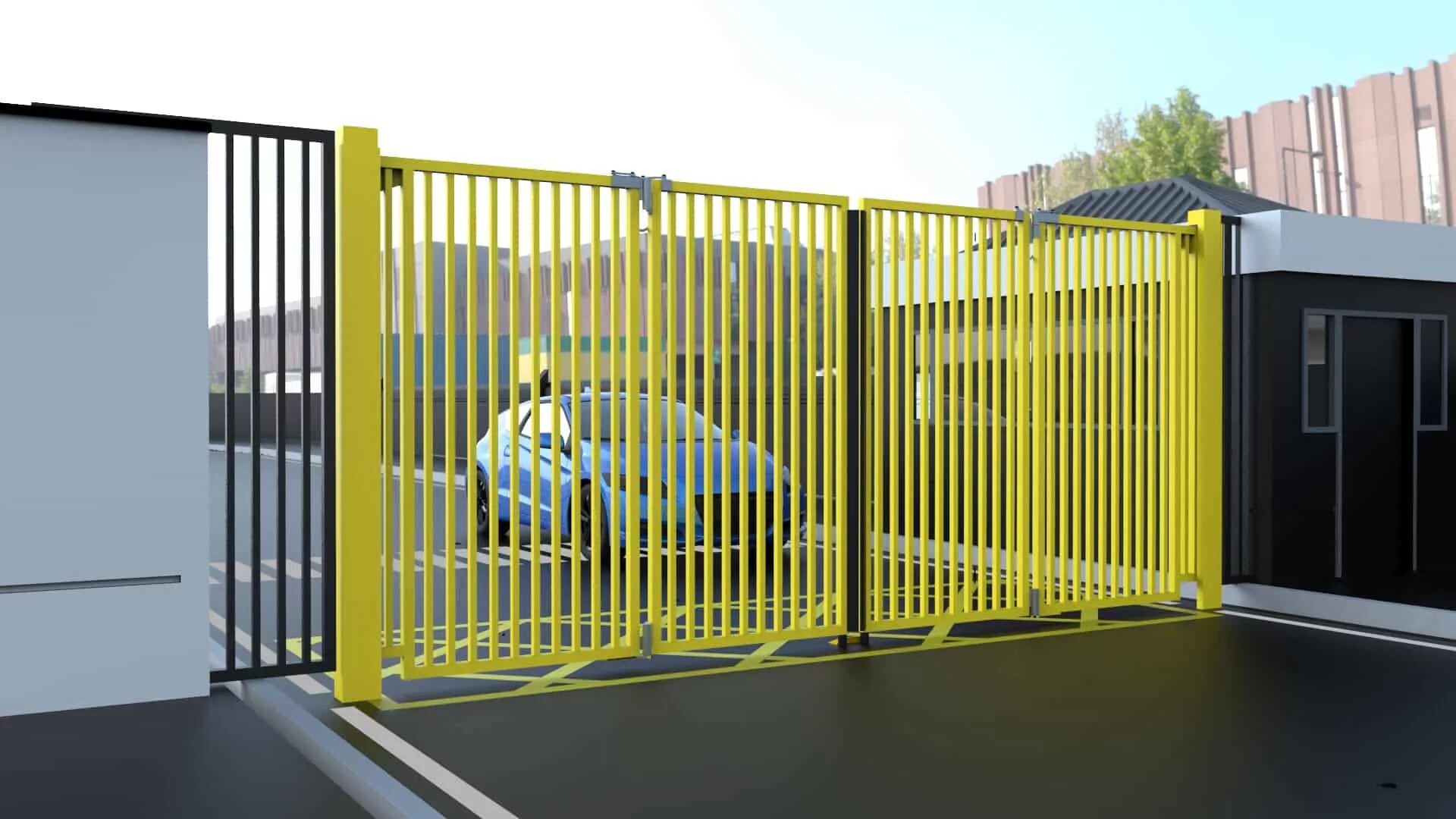 Складные ворота. Ворота складные 19800х8000. ворота со складывающимися створками. практичные складные ворота. квадратные ворота складные.