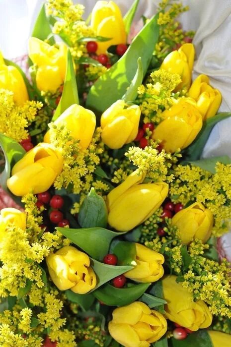 Букет из тюльпанов и мимозы. Тюльпаны с хризантемами букет. Белые тюльпаны с мимозой. Оригинальный букет из желтых тюльпанов. Букет мимозы.