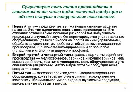 Тип выпускаемого изделия