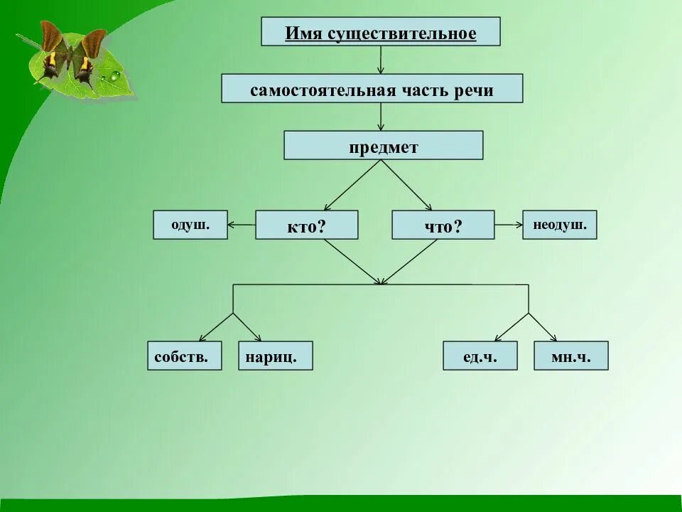 Обобщение имен существительных 2 класс