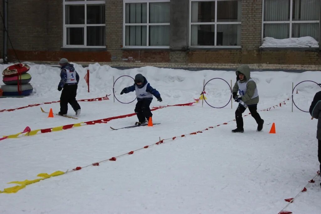 веселые старты зимой на улице для детей
