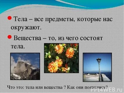 Примеры естественных тел 3 класс окружающий мир
