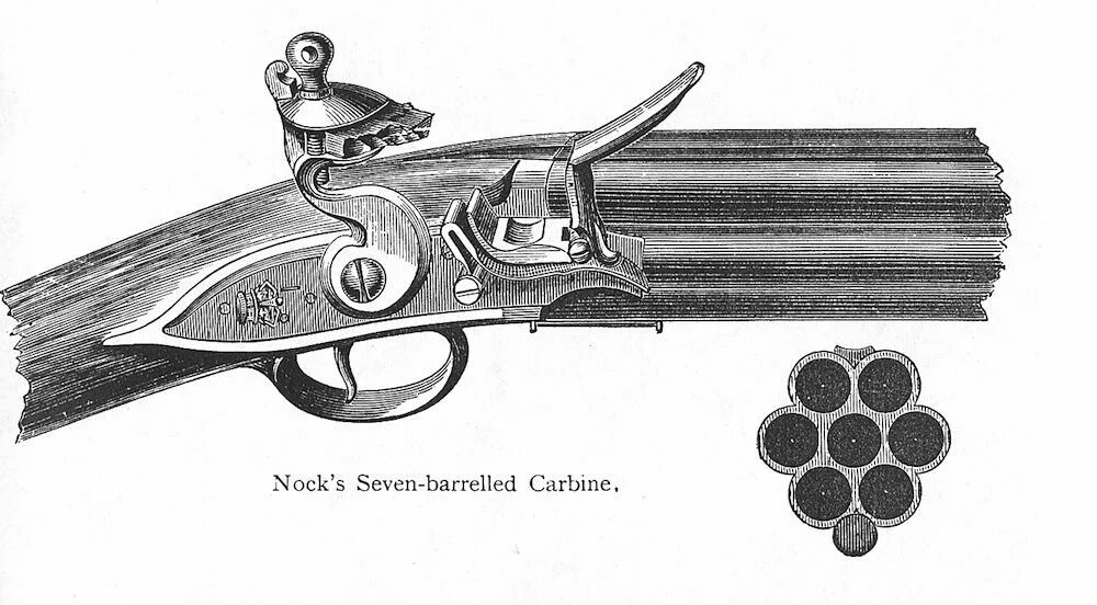 Семиствольное ружье Нока. Семиствольное ружьё "Nock Volley Gun". Винтовка Жирардони чертежи.