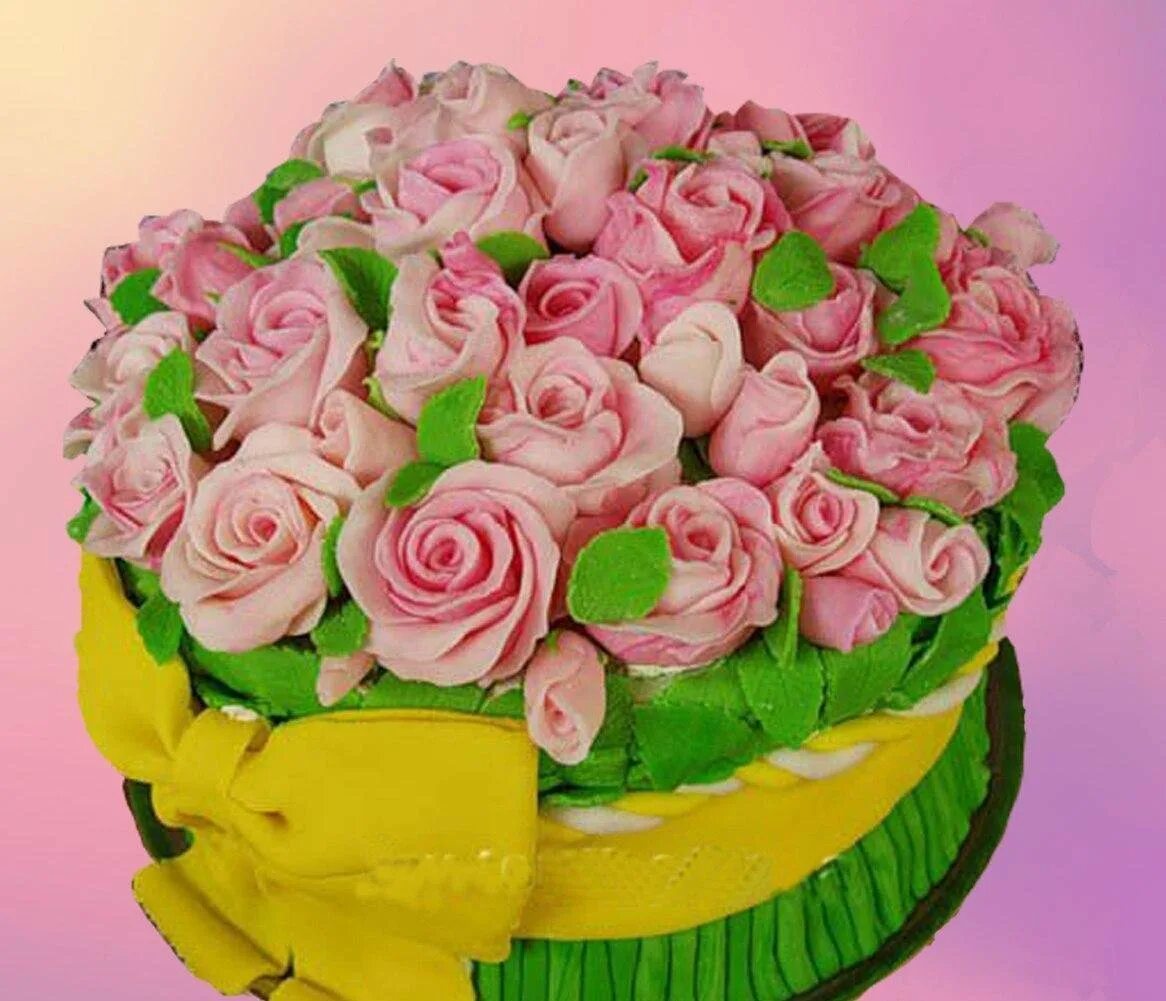 День рождения женщине в домашних условиях. Торт букет. Торт букет цветов. Торт букет кремовый. Торт букет роз.