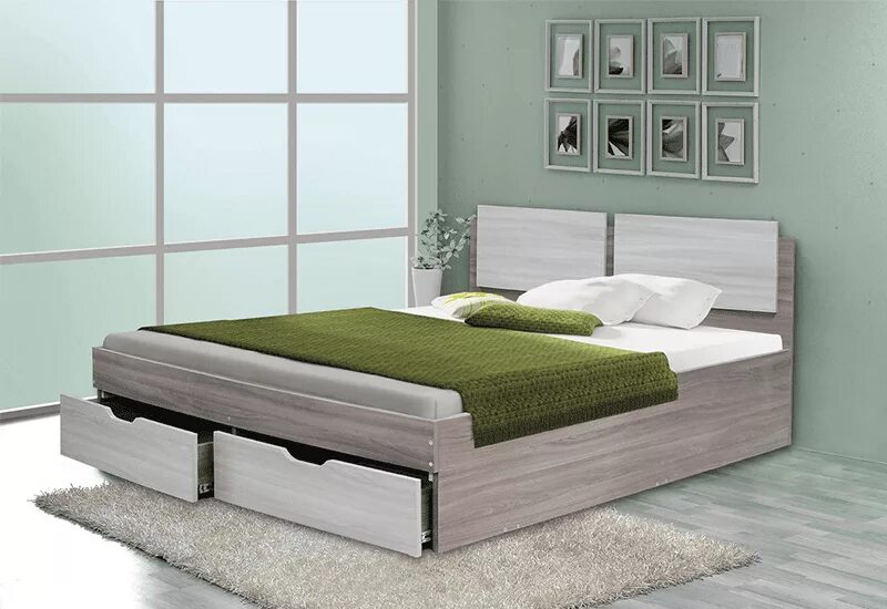 Кровать с ящиками 1400*2000 ВМК. Кровать двуспальная с выдвижными ящиками. Кровать с выдвижным ящиком в ногах.