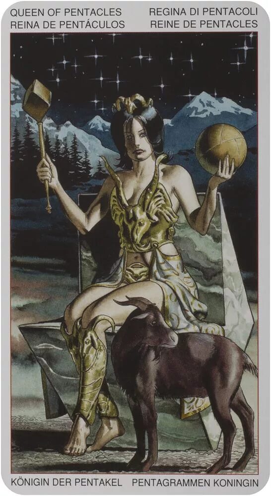 Королева пентаклей на будущее. Queen of Pentacles Таро. Королева пентаклей Таро. Карта Королева пентаклей. Таро ордена золотой зари галерея.