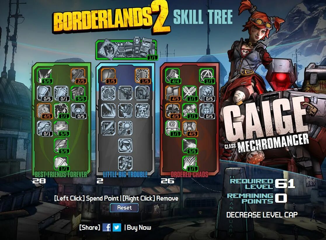 Бордерлендс 2 сохранения. Skill Tree Borderlands 2 Gunzerker. Мехромантка Borderlands 2. Borderlands 2 Mechromancer прокачка. Бордерлендс 2 прокачка персонажей.