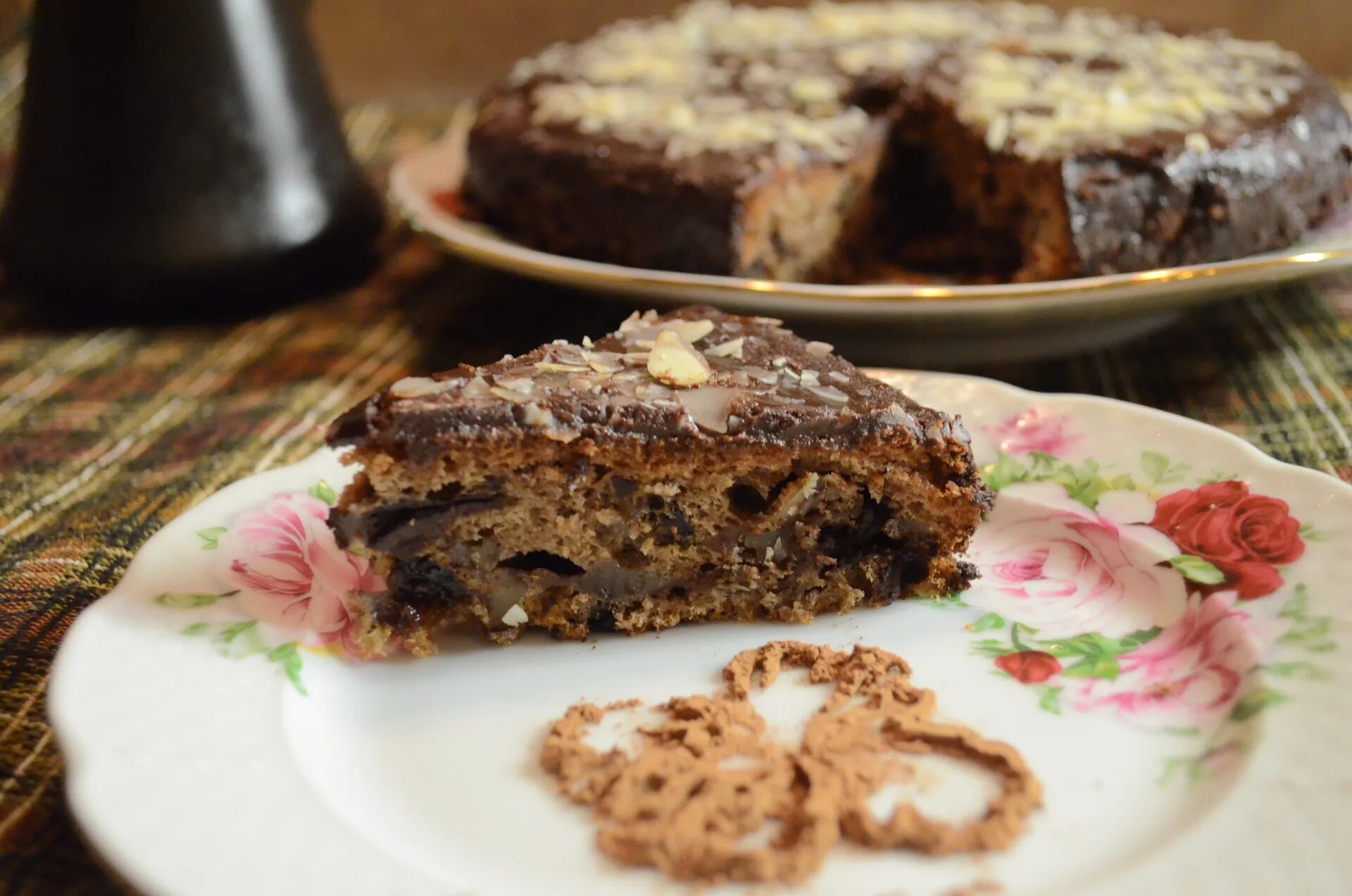 Пирог с черносливом и грецкими орехами. Шоколадный пирог с черносливом. шоколадный пирог с орехами. шоколадный пирог с грецкими орехами.
