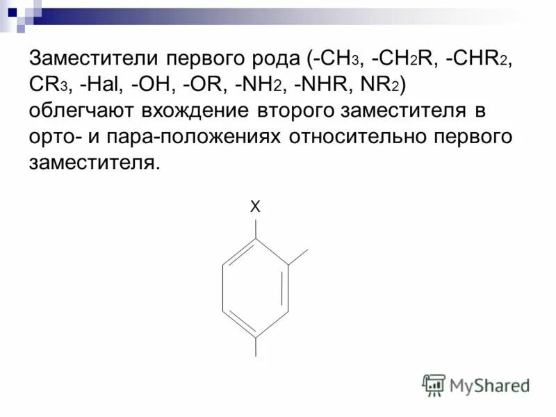 Первые в роду номер. Арены заместители 1 и 2 рода. Заместители 1 рода. Заместители 2 рода. Заместители первого рода химия.