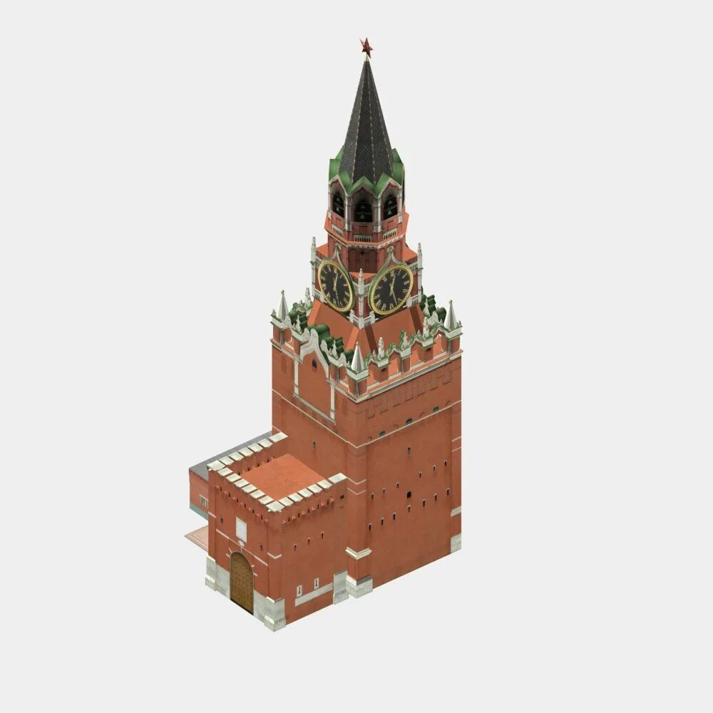 Spasskaya Tower 3d model. Спасская башня Кремля 3д модель. Спасская башня спереди. Московский Кремль 3d модель. Модель красной площади