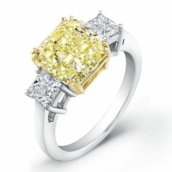 Micropave Diamond Ring Halo Yellow Diamond Rings Radiant Uber Ring Yellow diamon