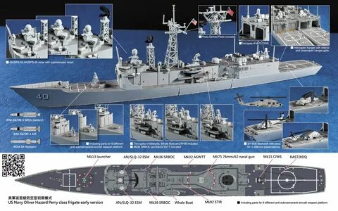 Oliver Hazard Perry class frigate  1:700  USA  After Second World War  ...