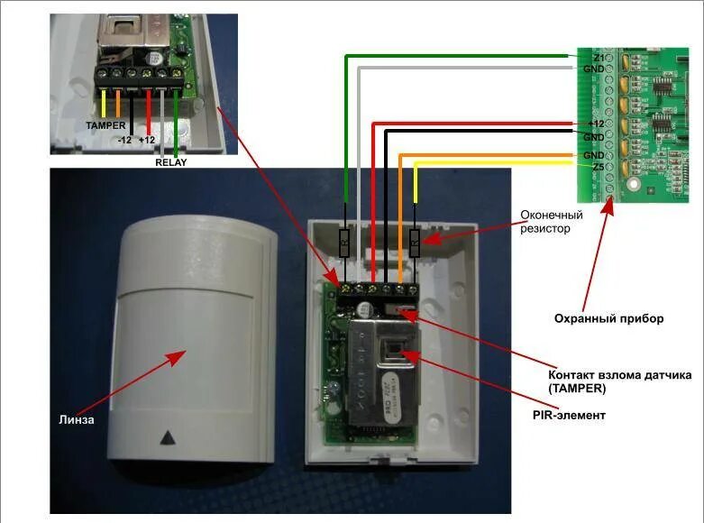 Gsm движение. Схема подключения датчиков движения охранной сигнализации. Схема подключения инфракрасного датчика движения сигнализации.