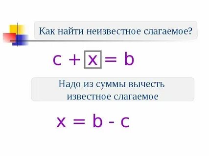 Формула нахождения неизвестного