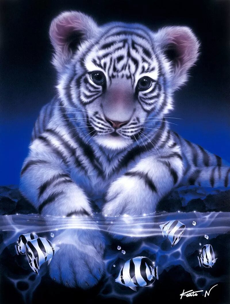 Кентаро Нишино тигры. Картины японского художника Kentaro Nishino. Голубой тигр. Красивый Тигренок. Аватарка на телефон 2024