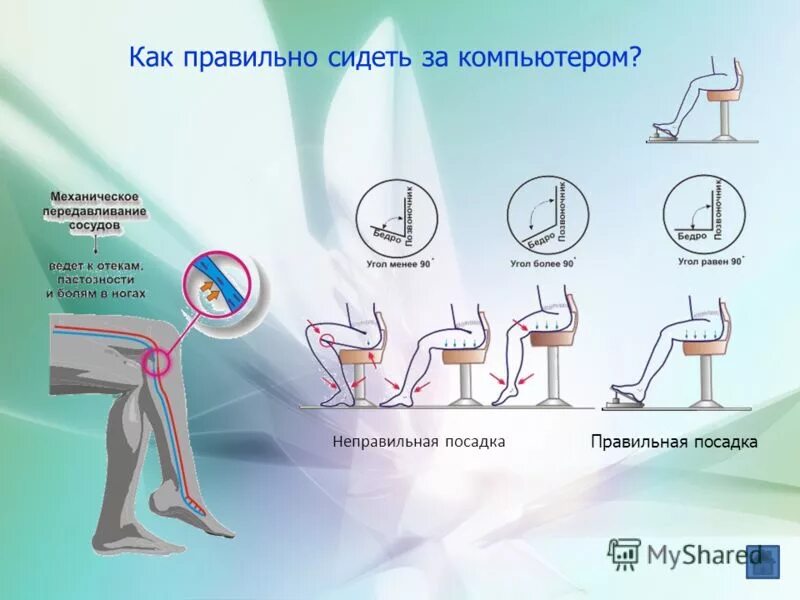 Как правильно сидеть на кресле