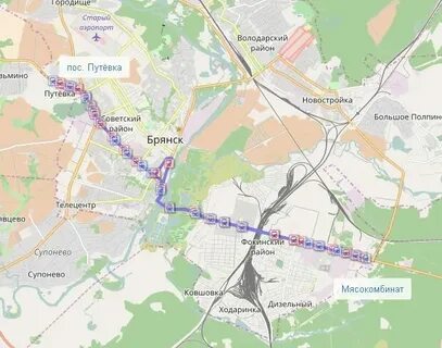 Маршрут 13 автобуса брянск