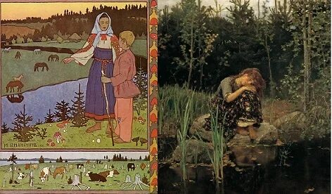 Васнецов билибин иллюстрации. Билибин сестрицаалегушка. билибин аленушка. яковлевич билибин сестрица аленушка. сестрица аленушка и братец иванушка васнецов.