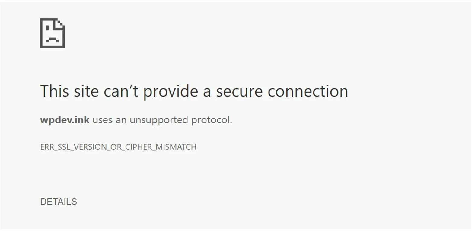 Unsupported request. Err_SSL_Version_or_Cipher_mismatch ошибка. SSL_Version_or_Cipher_mismatch , -113. Err_SSL_Version_interference.