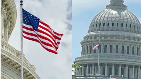 D.C. As per the U.S. Flag Code, the American flag is flown upside down to s...