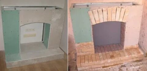 Как сделать камин своими руками из гипсокартона