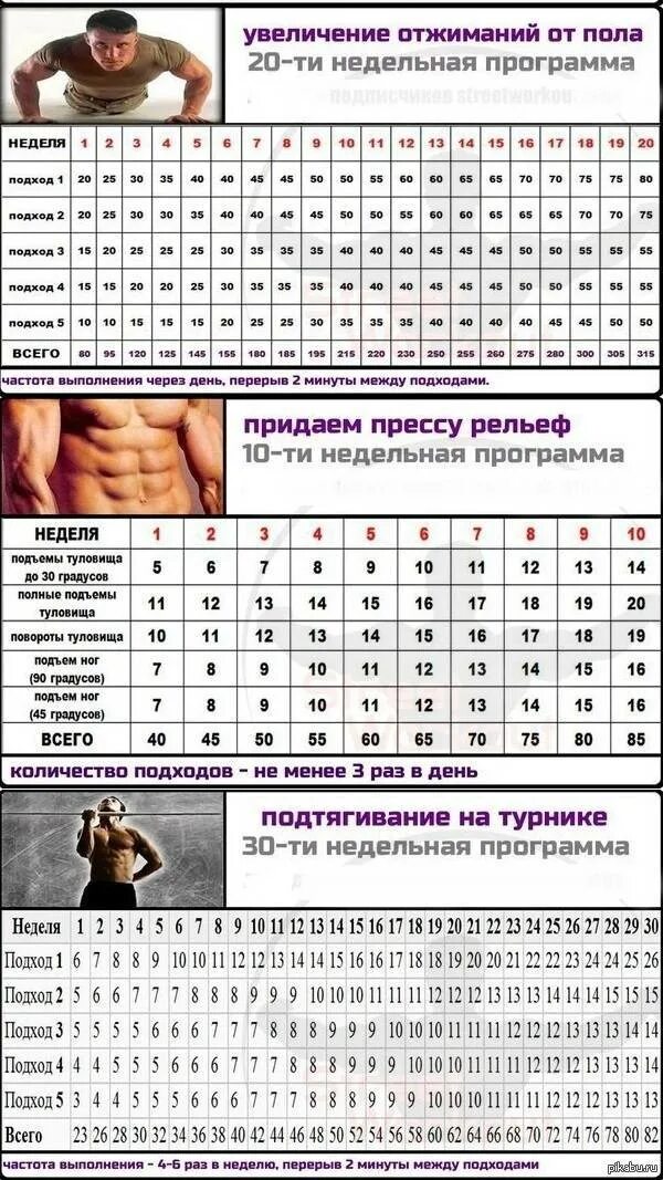 Программа подтягиваний для начинающих. Схема подтягиваний на турнике. схема тренировок отжимания брусья и турник. схема тренировок на турнике и брусьях. схема отжиманий приседаний пресс.