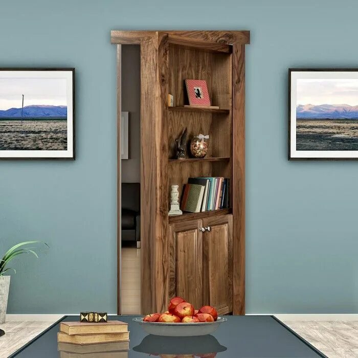 Потайная дверь шкаф. Потайная дверь с полками. Потайная дверь стеллаж. Дверь-шкаф для скрытой комнаты.