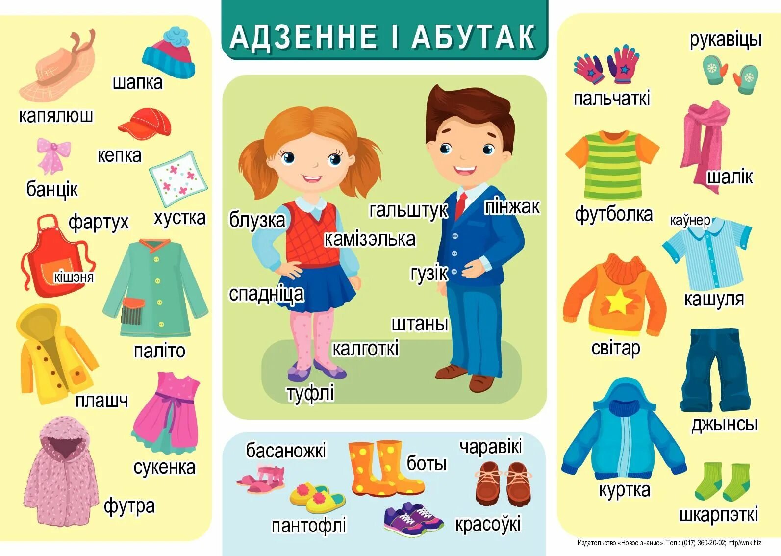 Слоўнік орг. Детская одежда. Белорусские слова для детей. Слова на беларускай мове для детей. Адзенне і абутак.