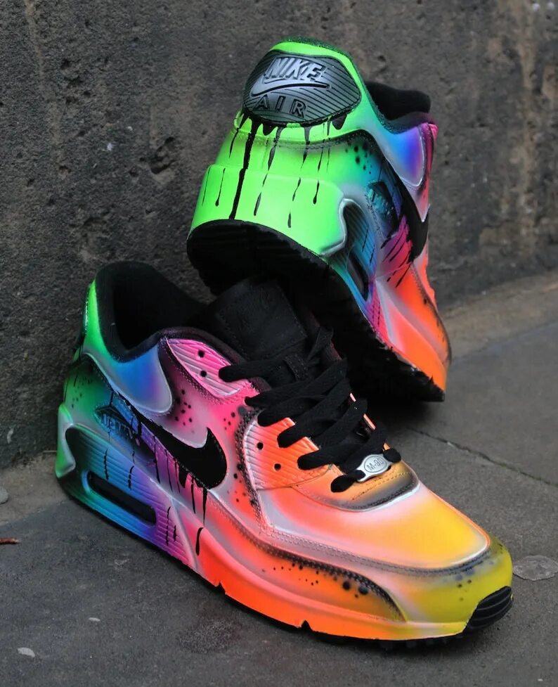 Nike Air Max 90 Neon. Кастомные Nike Air Max 90. Nike Air Max кастомные. Nike Air Max 90 Custom. Яркие найки