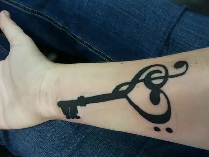 key 3 Key Tattoos, Music Tattoos, Tattoos And Piercings, Cool Tattoos, Henn...