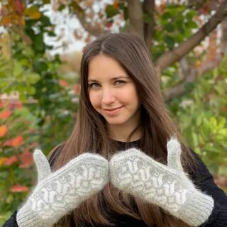 Пуховые варежки