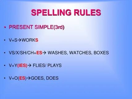 Present simple spelling