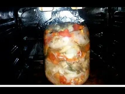 Курица с рисом в банке в духовке