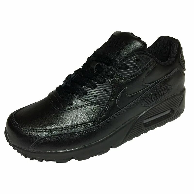 Купить кожаные кроссовки найк. Nike Air Max 90 Leather. Nike Air Max 90 Leather Black. Nike Air Max 90 мужские черные кожаные. Кроссовки найк АИР Макс 90 мужские черные кожаные.