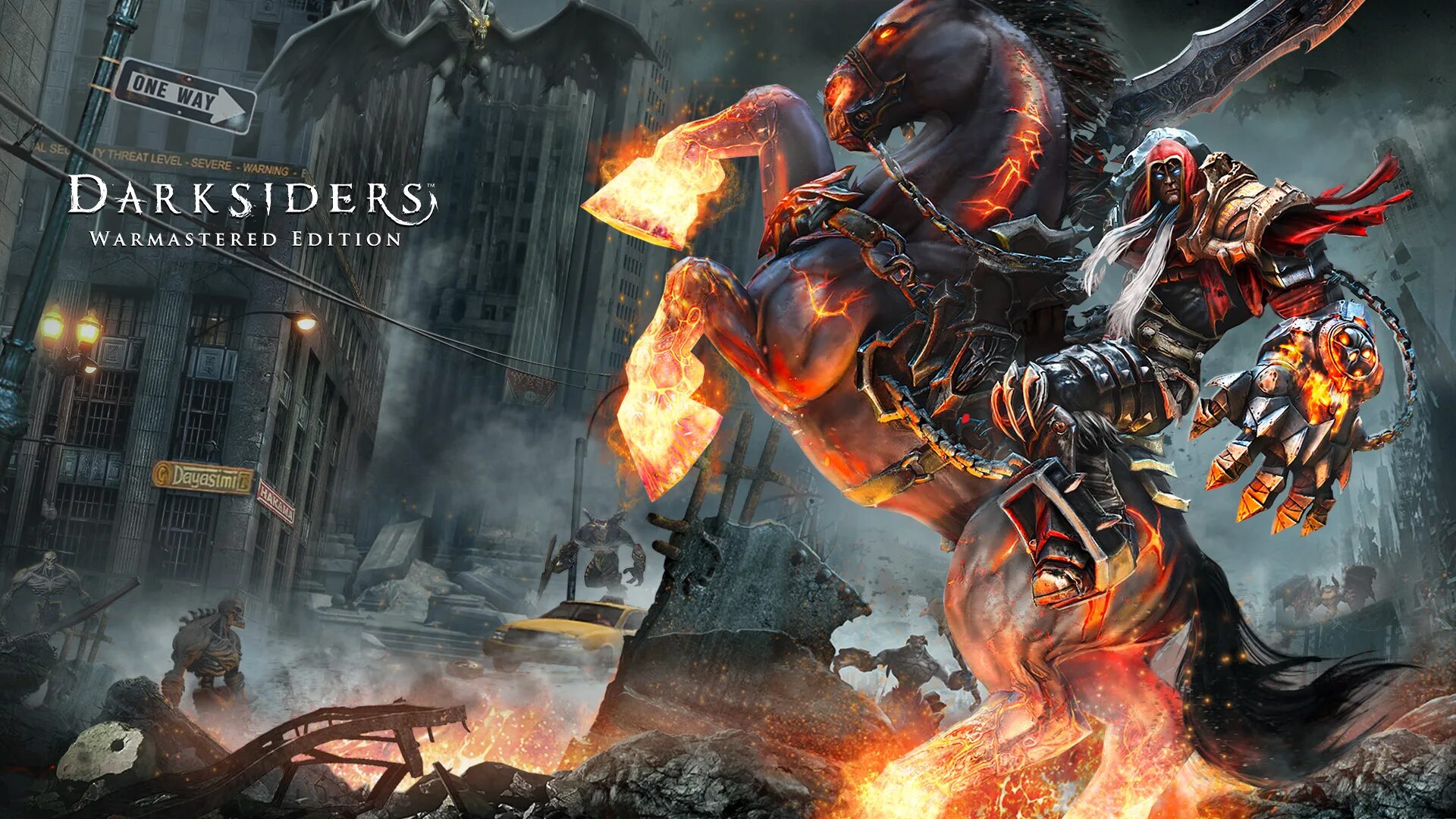 Игра всадников. Darksiders Warmastered Edition. Darksiders Warmastered Edition игра. Дарксайдерс 1 Постер.