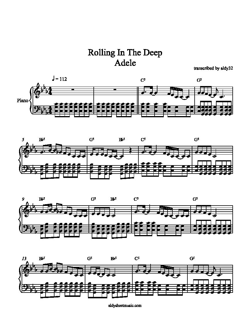 Перевод песни rolling in the. Adele Rolling in the Deep Ноты для фортепиано. Adele Rolling in the Deep Ноты.