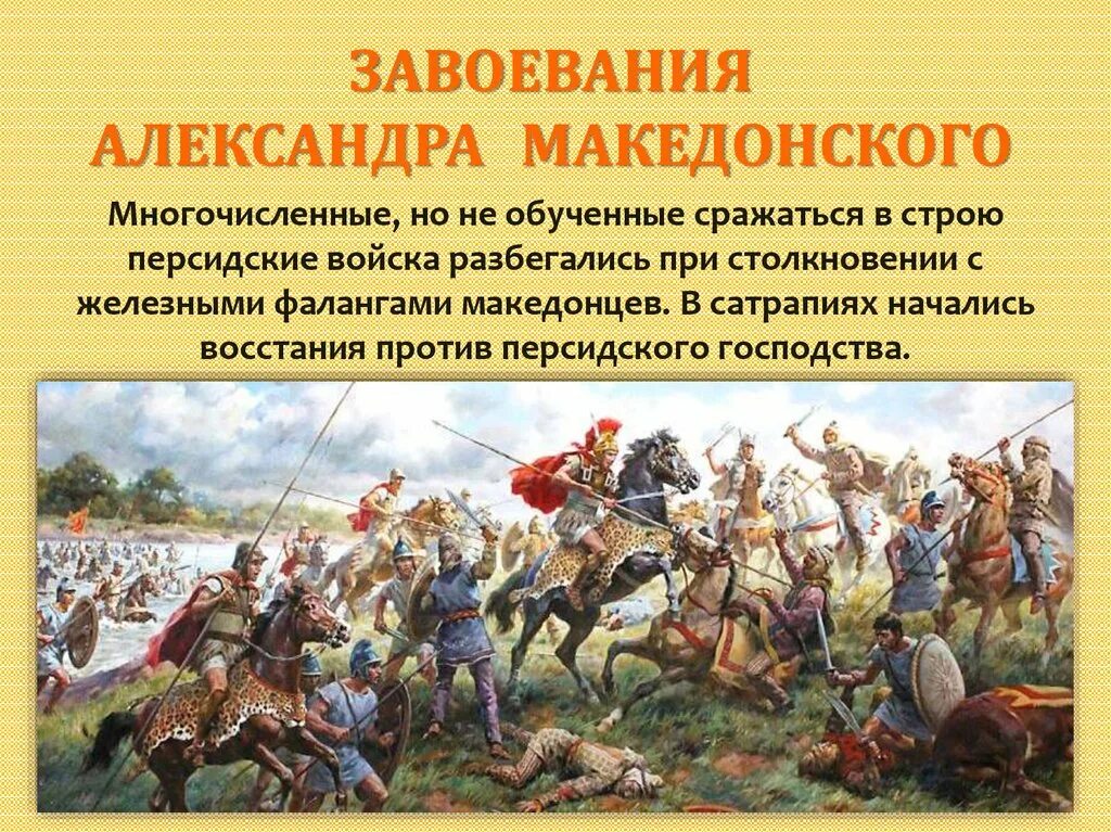 После битвы персидское царство перестало существовать. Завоевание Македонии. Македонские Заваевание.