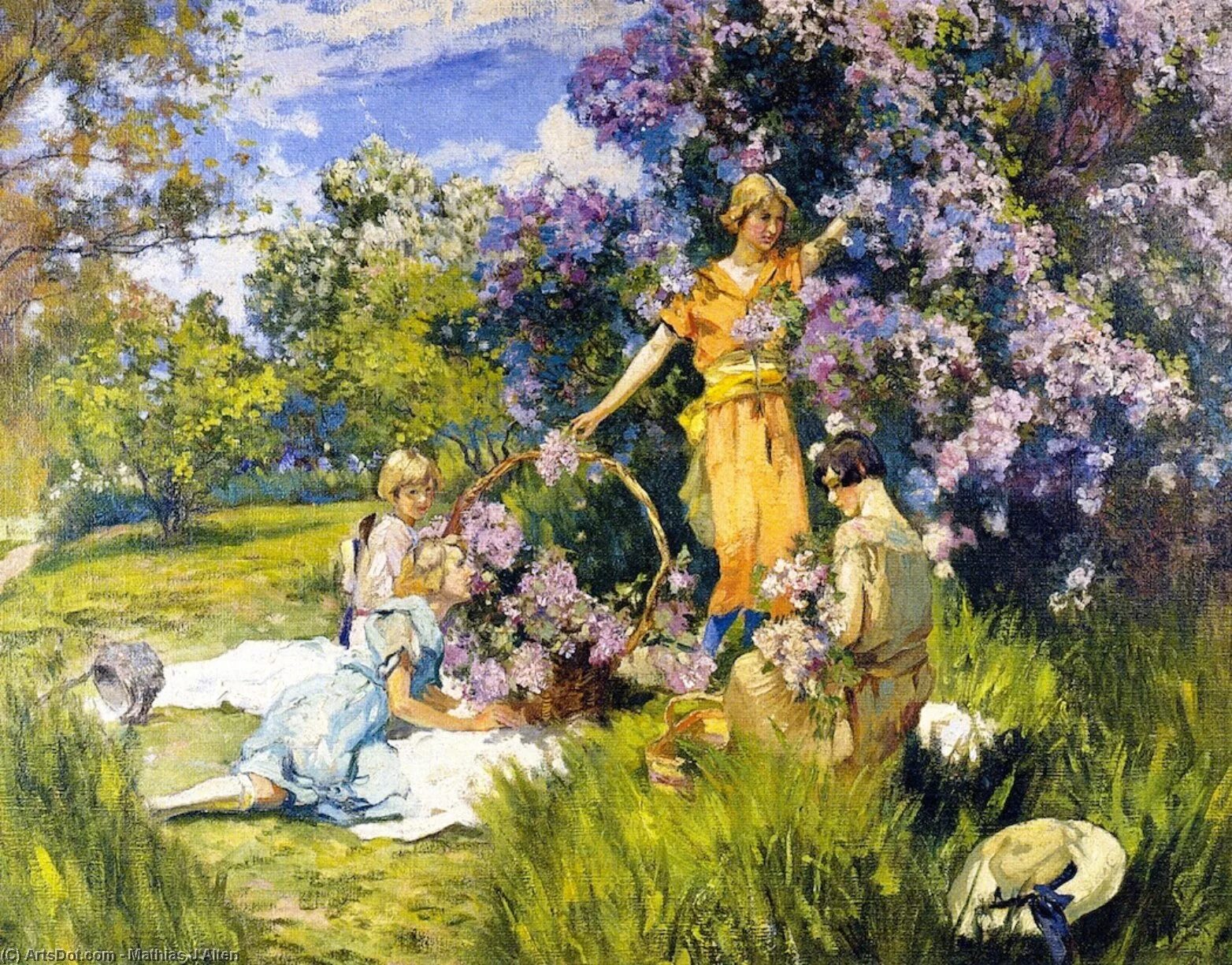 Mathias Joseph alten (American, 1871-1938) Lilacs.. Joseph alten Lilacs картины. Софи Андерсон сирень. Художник Mathias j. alten.