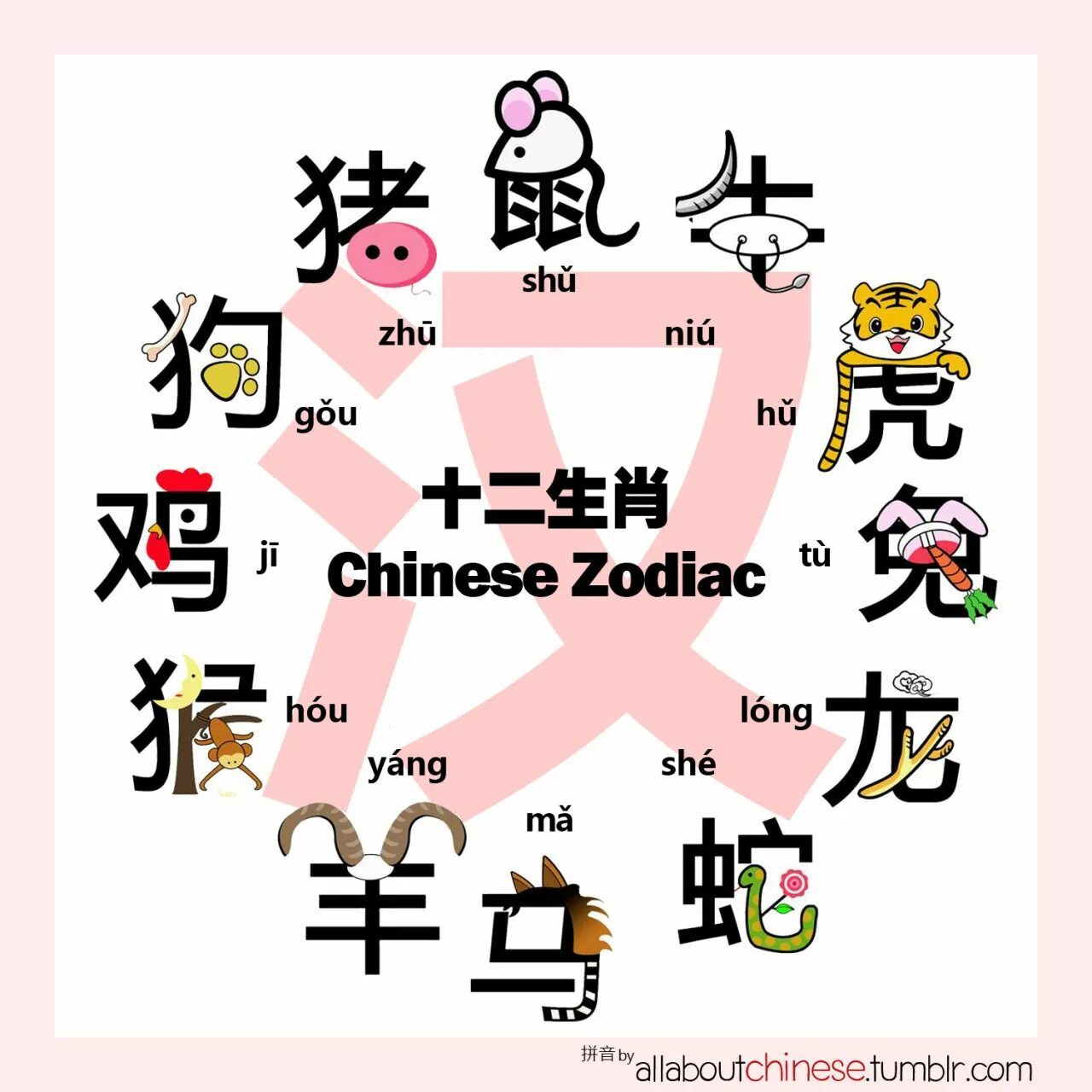 Знаки зодиака на китайском языке. Китайский язык. Год на китайском языке. Животные на китайском языке.