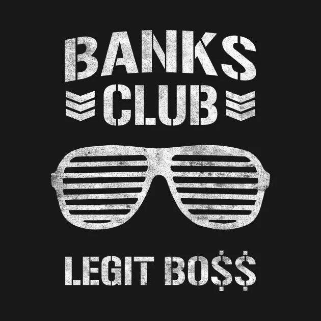 WWE Sasha Banks legit Boss t Shirt. Sasha logo. WWE the Club t Shirt. Authentic Wear legit Boss. Banking club